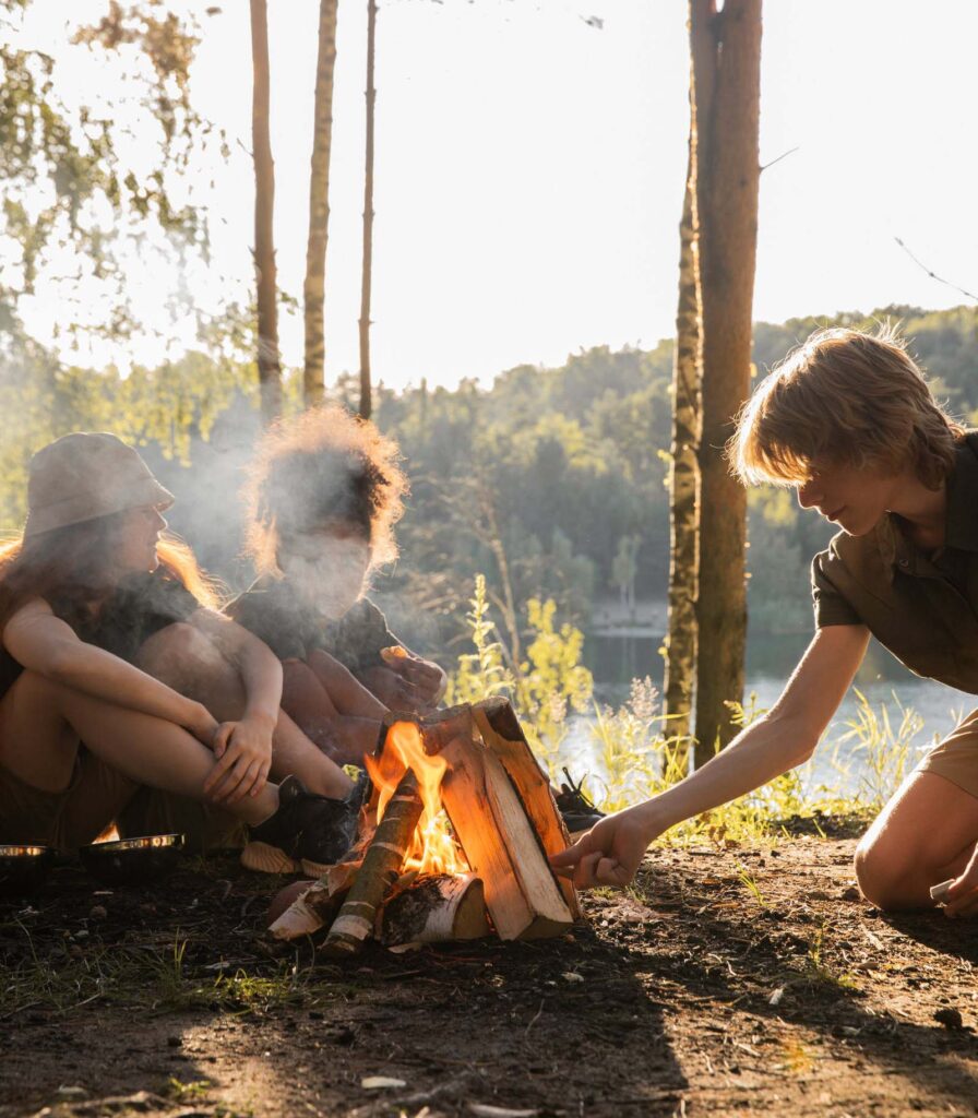 Scouts comparing merit badges